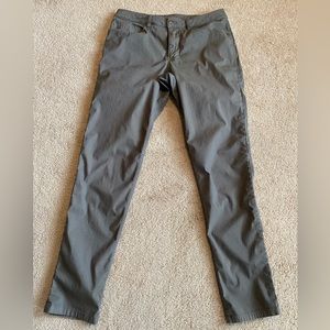 Lululemon Sz 31 34” Mens ABC Pants Slim Dye Gray Sage WHGS Cotton Blend 32x33